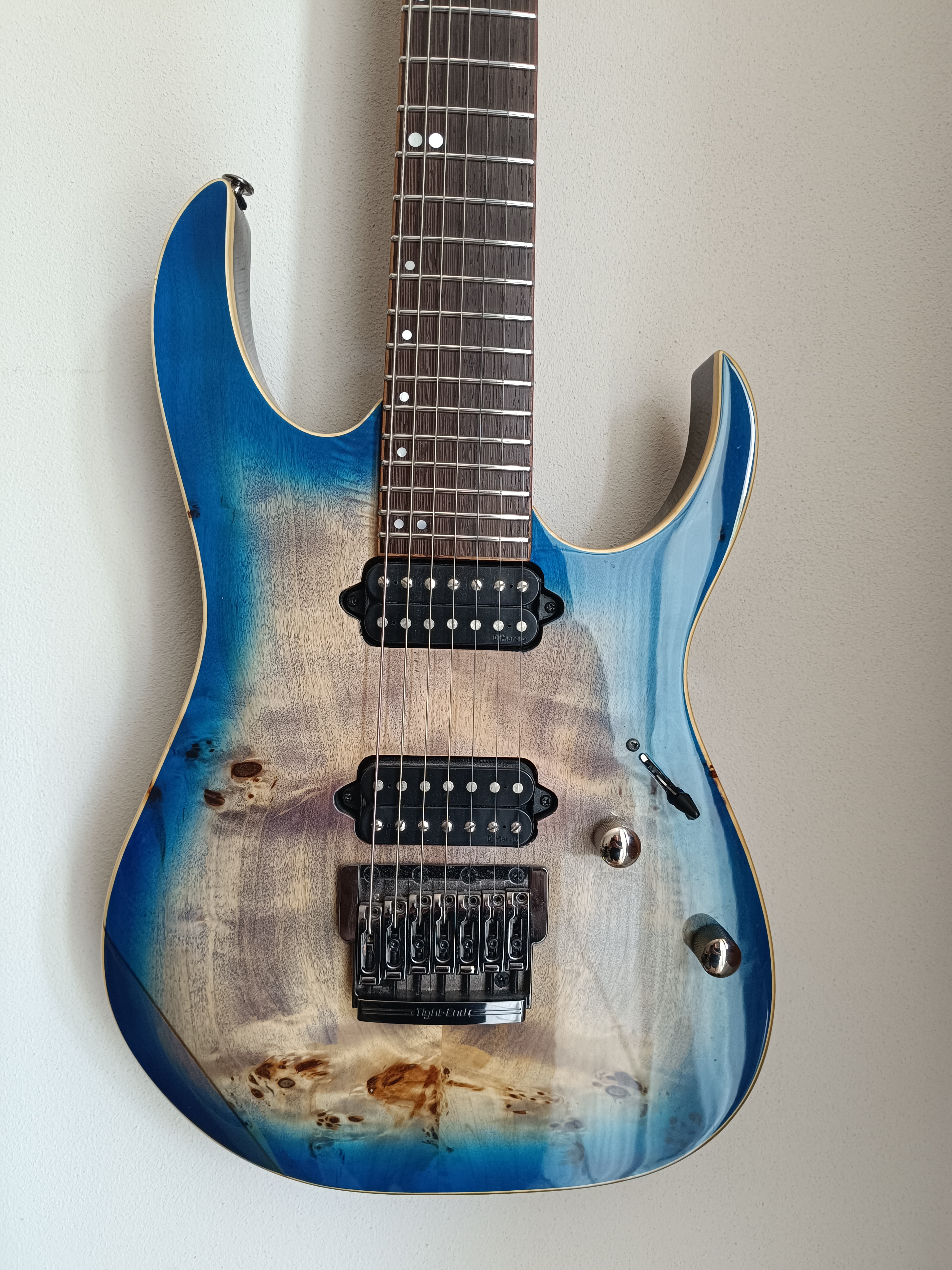 Ibanez RG1027PBF Premium Cerulean Blue Burst 7 corde + case